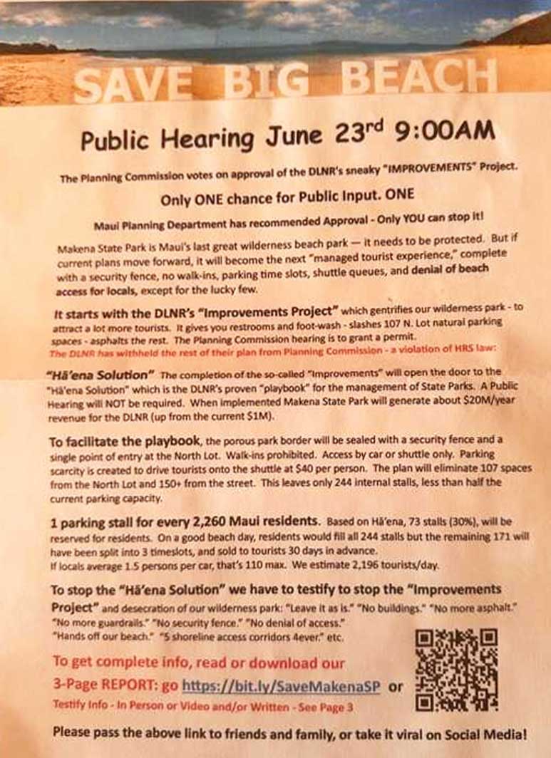 Save Big Beach Public Hearing